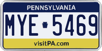 PA license plate MYE5469