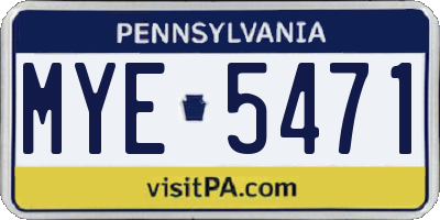 PA license plate MYE5471