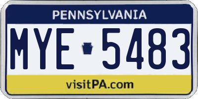 PA license plate MYE5483