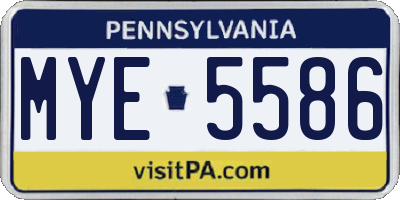 PA license plate MYE5586