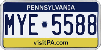 PA license plate MYE5588