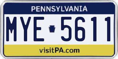 PA license plate MYE5611
