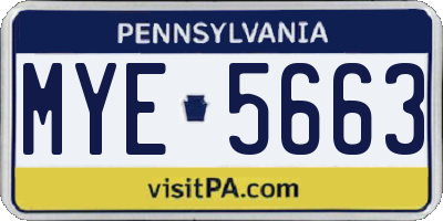 PA license plate MYE5663