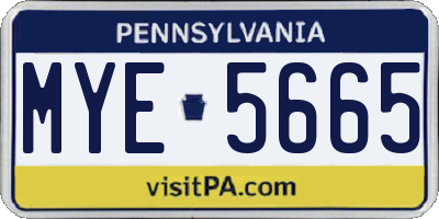 PA license plate MYE5665