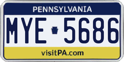 PA license plate MYE5686