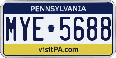 PA license plate MYE5688