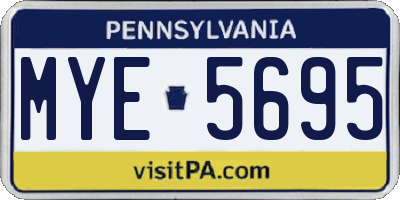 PA license plate MYE5695