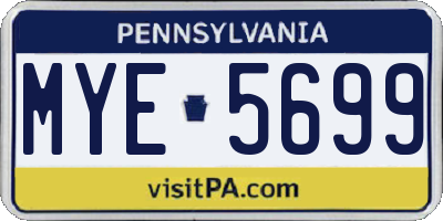 PA license plate MYE5699
