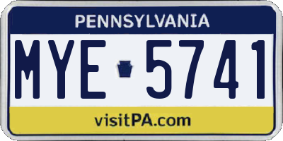 PA license plate MYE5741