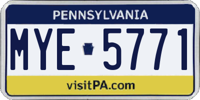 PA license plate MYE5771