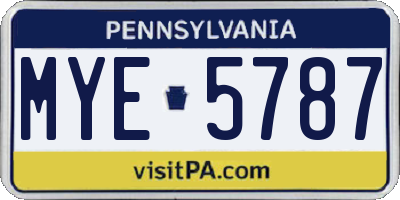 PA license plate MYE5787
