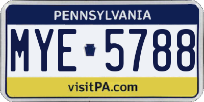 PA license plate MYE5788