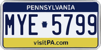 PA license plate MYE5799