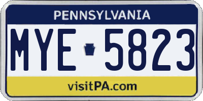 PA license plate MYE5823