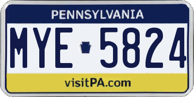 PA license plate MYE5824