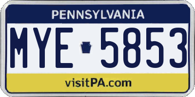 PA license plate MYE5853