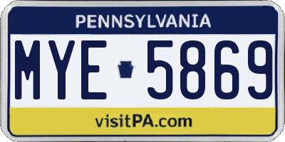 PA license plate MYE5869