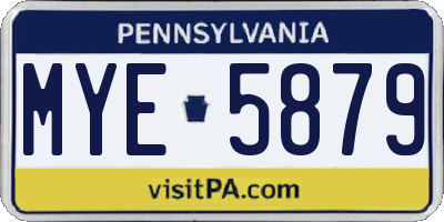 PA license plate MYE5879