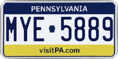 PA license plate MYE5889