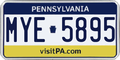 PA license plate MYE5895
