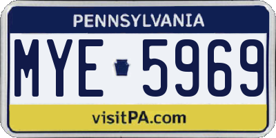 PA license plate MYE5969