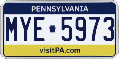PA license plate MYE5973