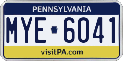 PA license plate MYE6041