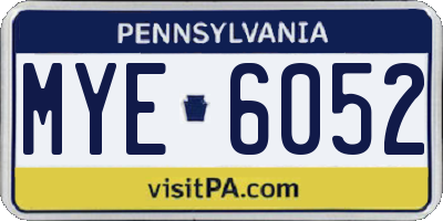 PA license plate MYE6052
