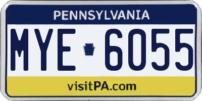 PA license plate MYE6055