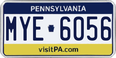 PA license plate MYE6056