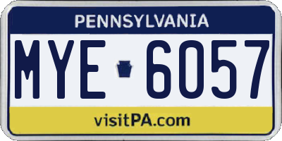 PA license plate MYE6057