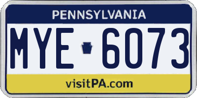 PA license plate MYE6073
