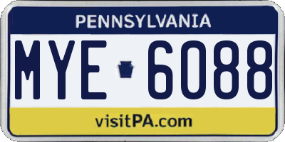 PA license plate MYE6088