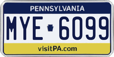 PA license plate MYE6099