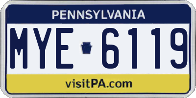 PA license plate MYE6119