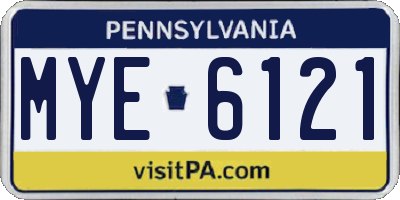 PA license plate MYE6121