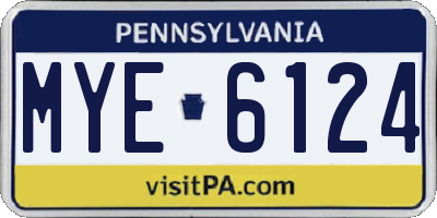 PA license plate MYE6124