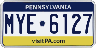 PA license plate MYE6127