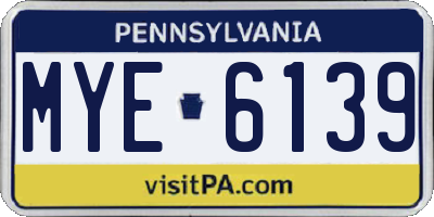 PA license plate MYE6139
