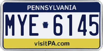 PA license plate MYE6145