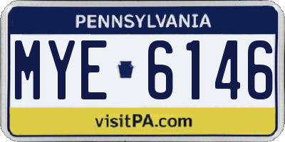 PA license plate MYE6146