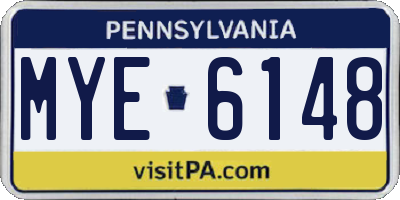 PA license plate MYE6148