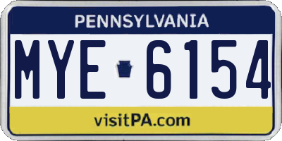 PA license plate MYE6154