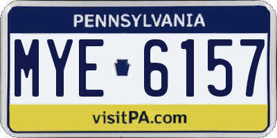 PA license plate MYE6157