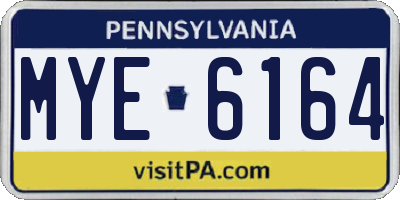 PA license plate MYE6164
