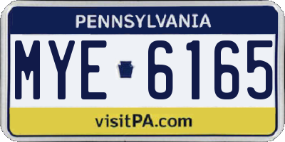 PA license plate MYE6165