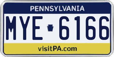 PA license plate MYE6166