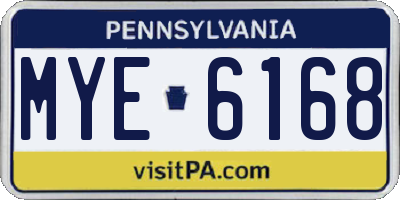 PA license plate MYE6168