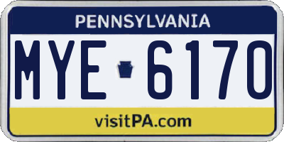 PA license plate MYE6170