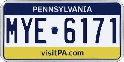 PA license plate MYE6171